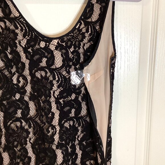 Wilfred Women's Black Lace Sleeveless Mini Sheath Dress Size XXS Silk Trim - Picture 4 of 8